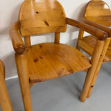 Set of 6 solid pine chairs in Scandinavian design by Reiner Daumiller vintage