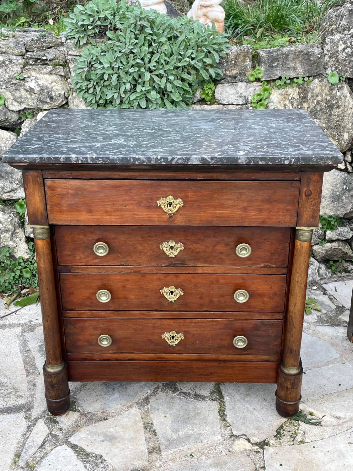 Small empire style mahogany chest of drawers