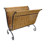 Wicker and curved metal magazine holders