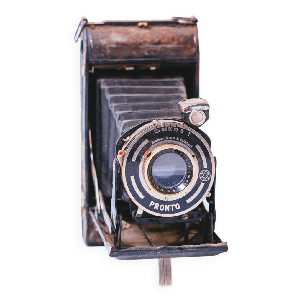 Ancien appareil photo à soufflet pronto agc vintage des années 40 | Selency