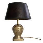 Lampe bronze, câble tissu 2M, abat-jour cousu