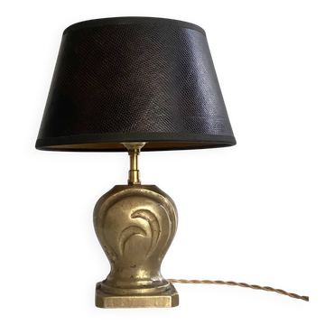Bronze lamp, 2M fabric cable, sewn lampshade.