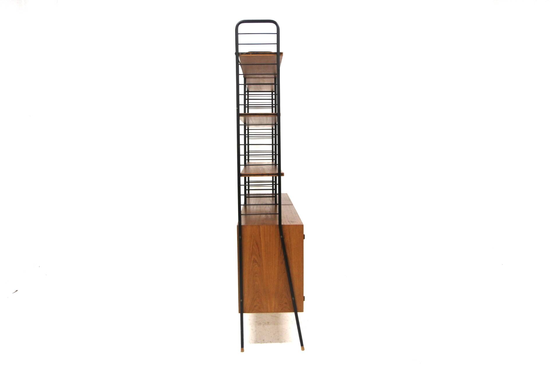 Bibliothèque scandinave "double" en teck, Kurt Nordström, Suède, 1950