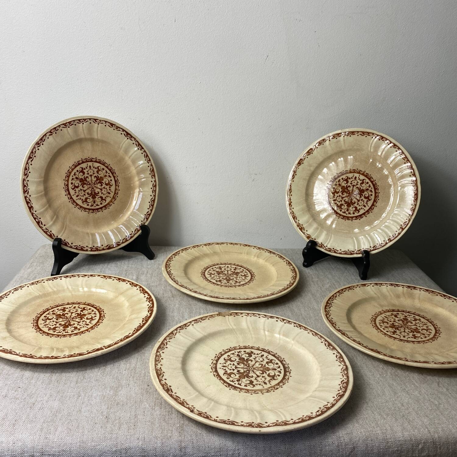 6 Gien ironstone plates