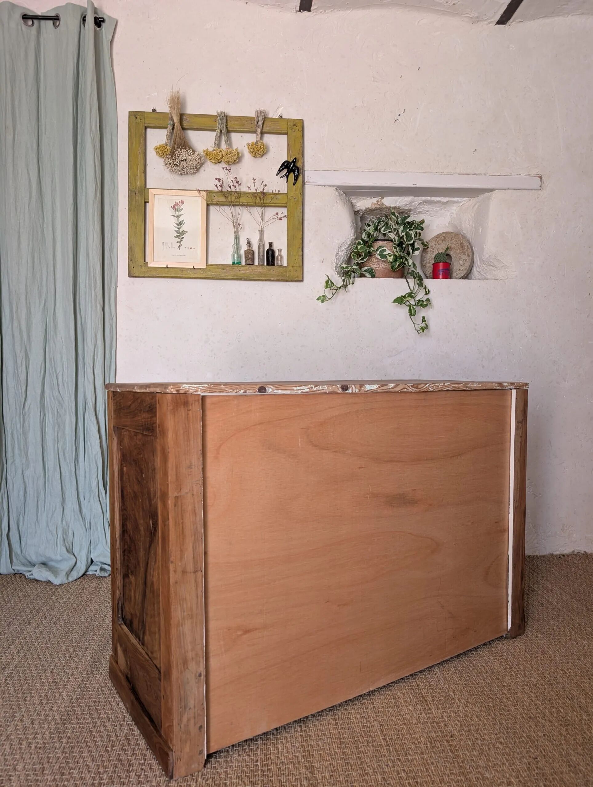 Antique walnut sideboard – Console, bathroom cabinet or kitchen sideboard