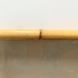 Large vintage tray in bamboo and smoked glass