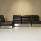 Roche Bobois French lounge chair set from the 1970s