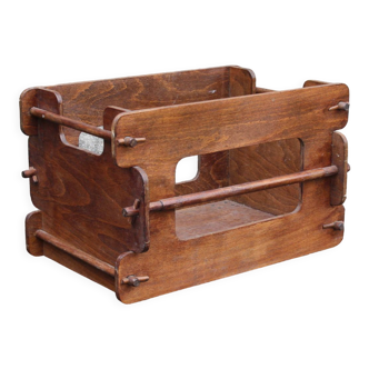 Wooden storage box on wheels