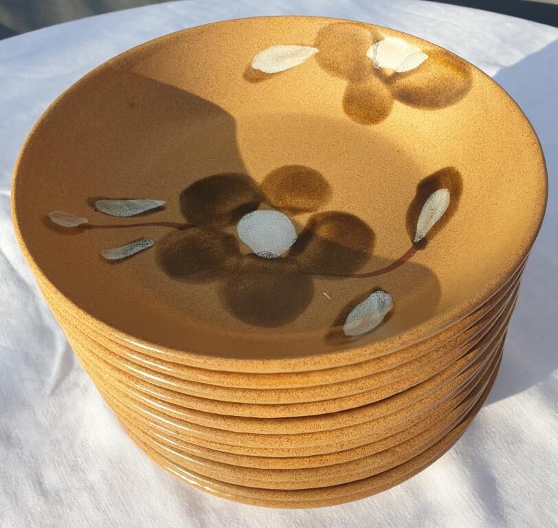 Set 12 hollow plates D20.5 Nadège 1970 Sarreguemines