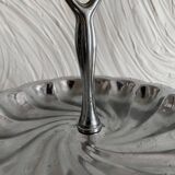 Tiered stainless steel serving platter