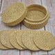 Set of 6 wicker coasters with their storage box