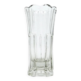 Mid-century modern vase, pressed rose glass, Poland, 1950s