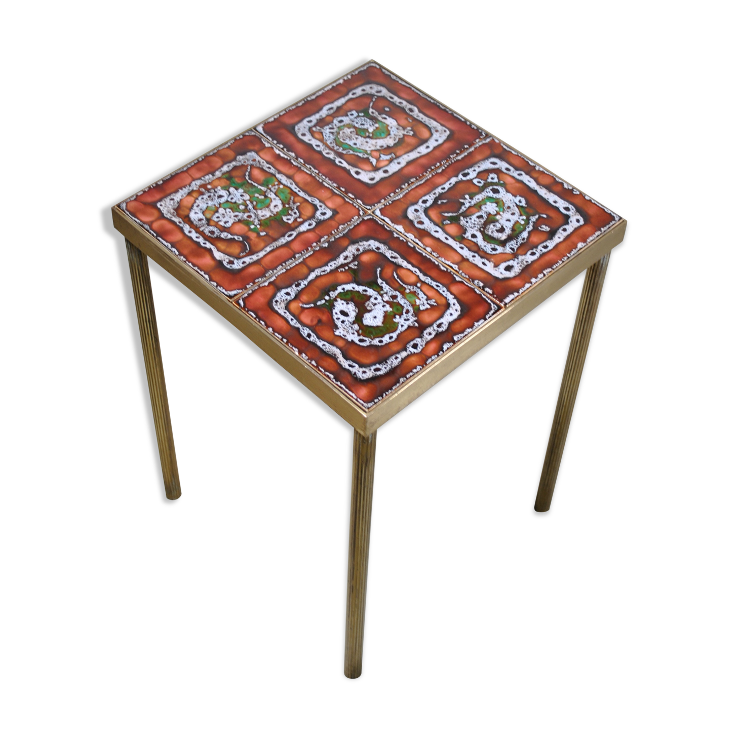 Brass and ceramic side table 1960