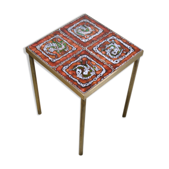 Brass and ceramic side table 1960