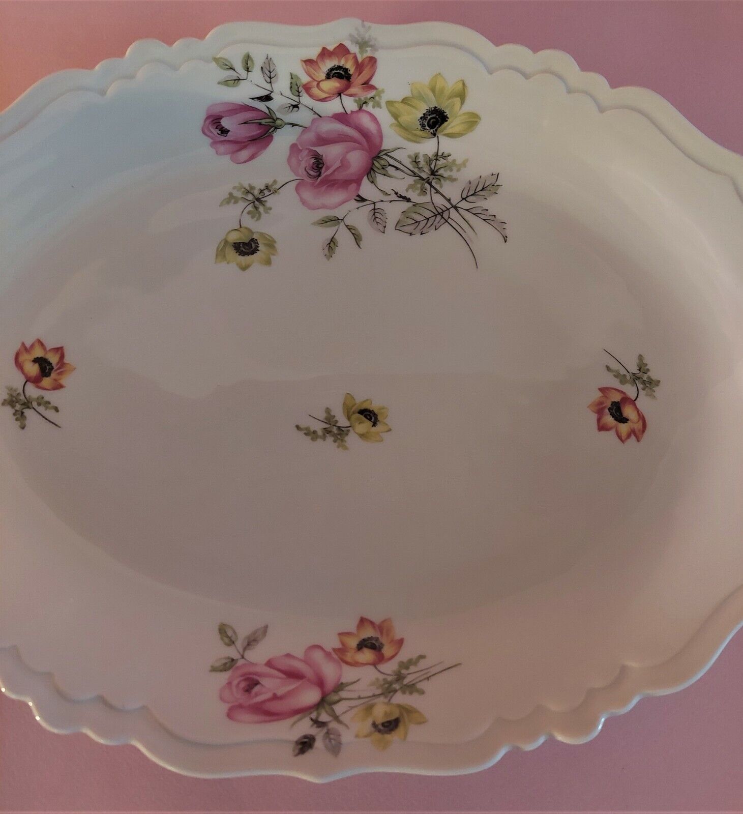 Oval porcelain serving dish from Limoges Charbernaud and Larcher