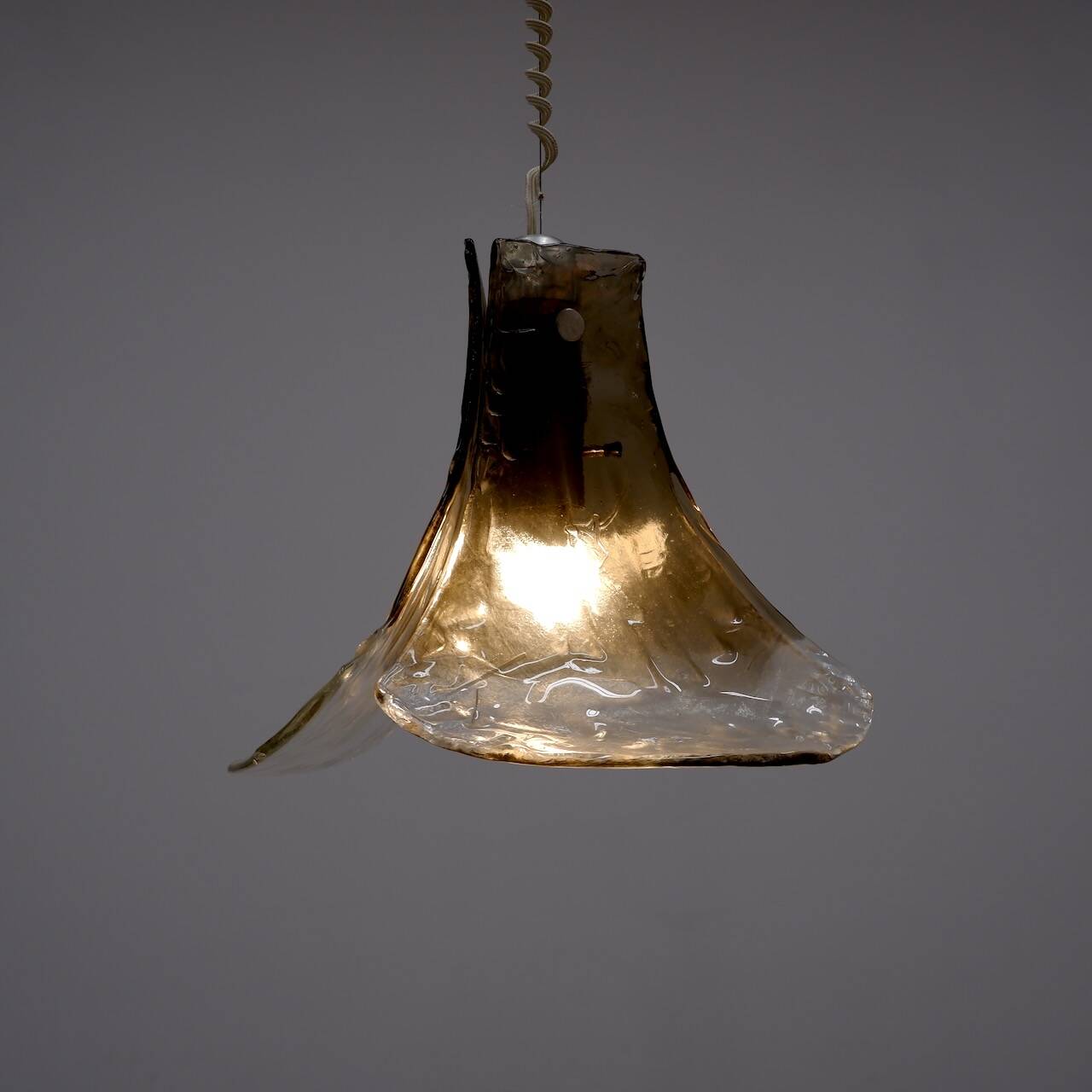 3 leafed murano glass pendant lamp by Carlo Nason for Mazzega