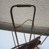 Old wooden & brass magazine rack