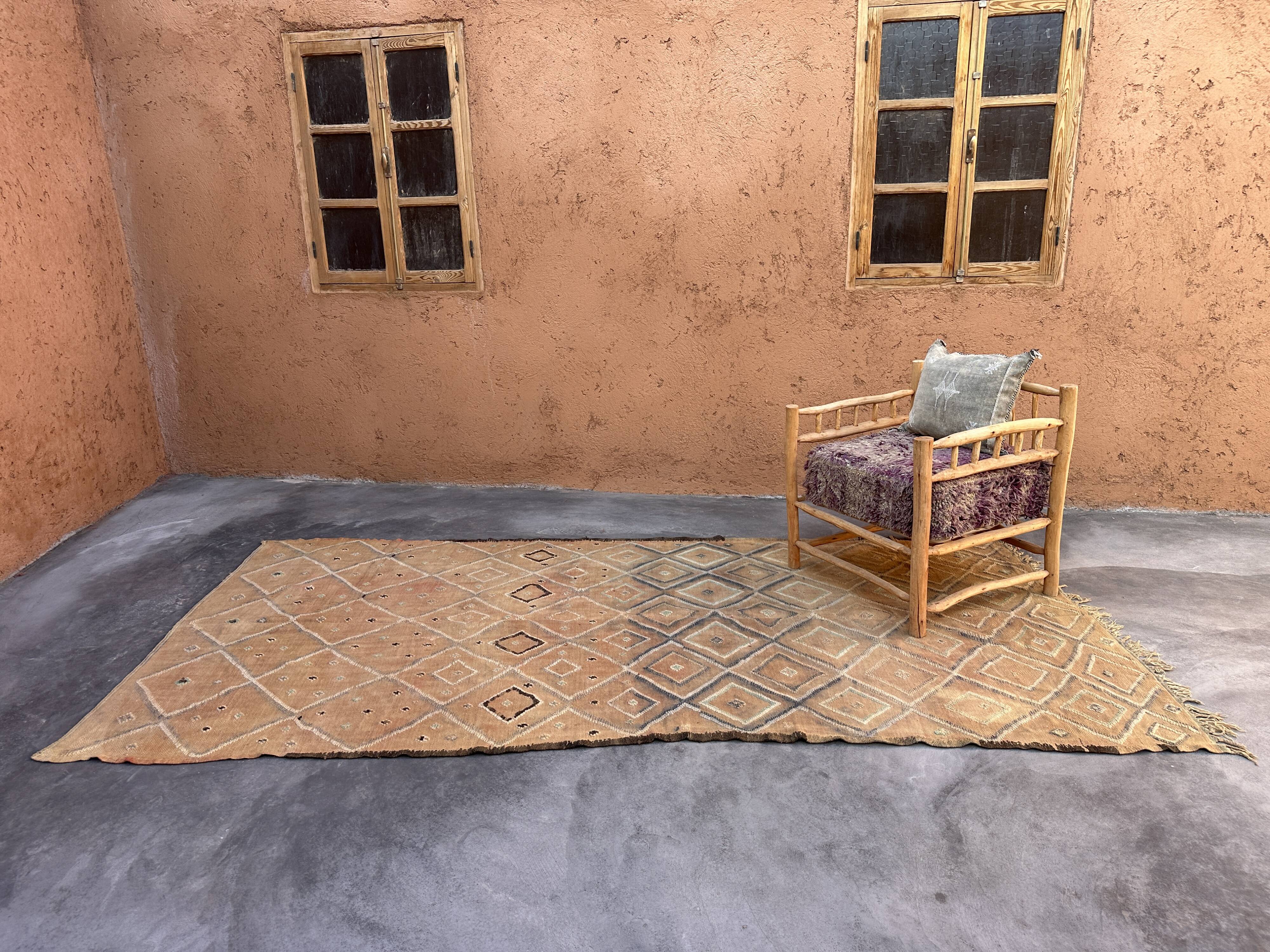 Kilim Boujad beige Berber rug - 157 x 326 cm