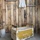 Patinated children's storage bench (renovated)
