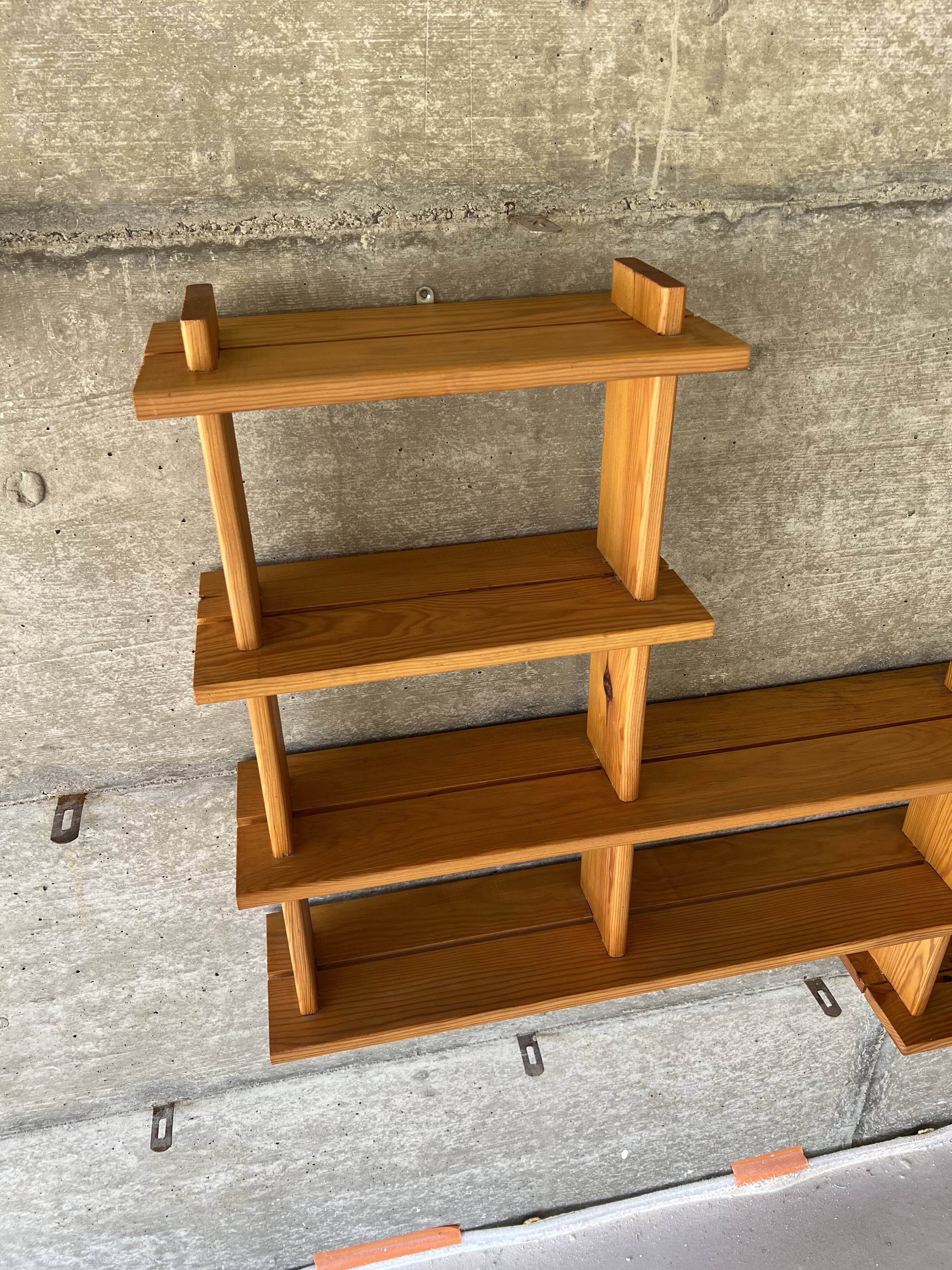 Modernist pine shelf bookcase Regain