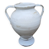 White glazed stoneware jar / pottery