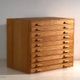 Antique plan cabinet in beech wood – Central Europe, around 1950