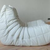 Fauteuil Togo en cuir blanc de Michel Ducaroy pour Ligne Roset