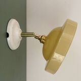 Vintage yellow opaline lampshade wall lamp