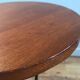Vintage tripod harness round wooden top on black lacquered metal stand