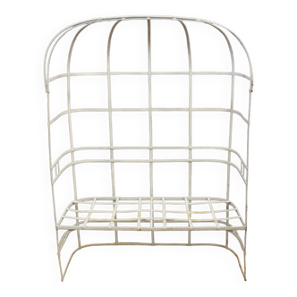 Riveted iron covered garden bench circa 1900