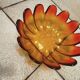 Very rare Indiana glass, amber lotus flower.