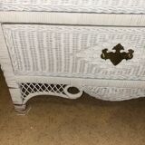 Commode rotin vintage