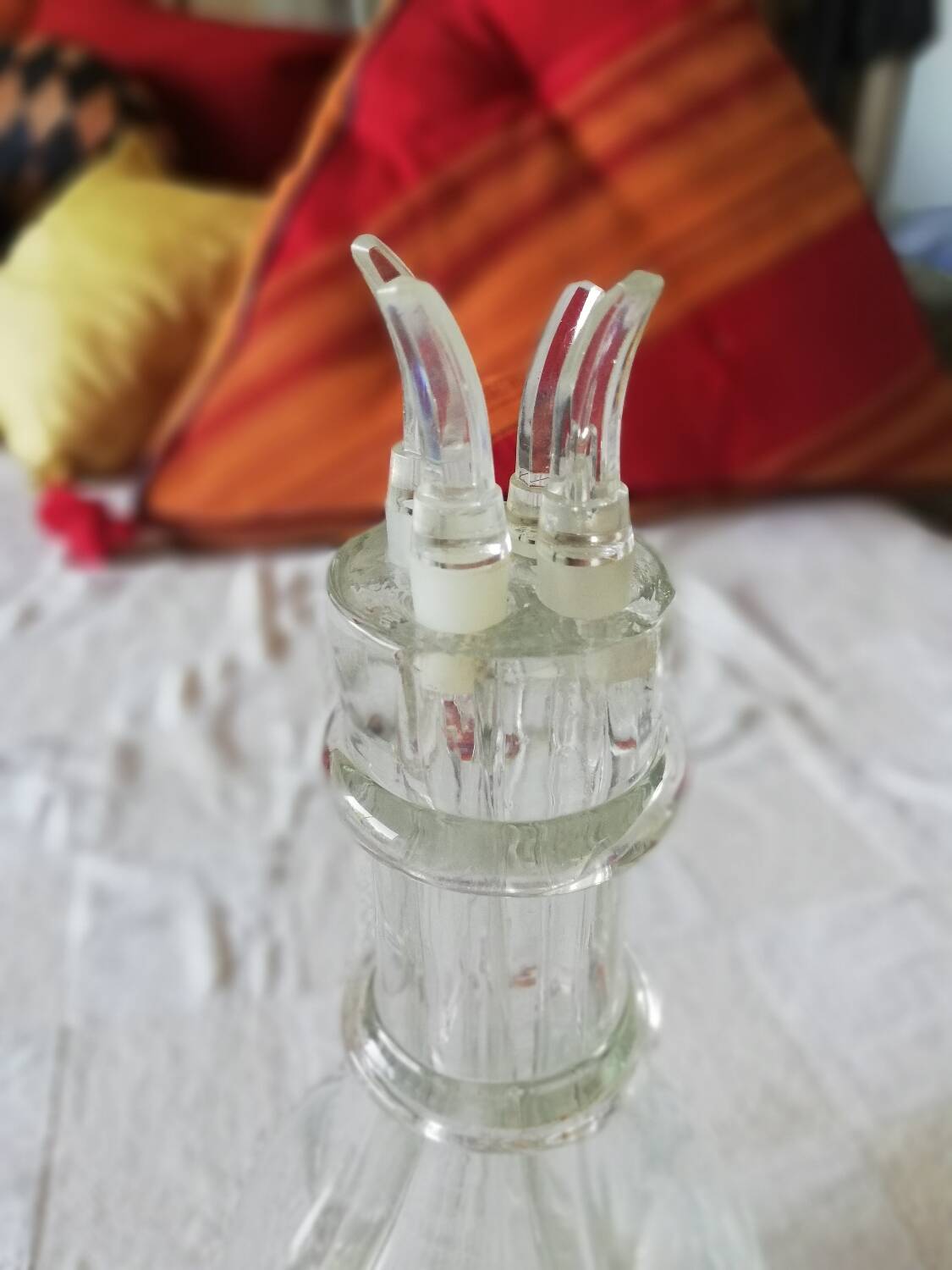 Vintage carafe with 4 compartments for liqueurs