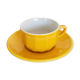 Apilco yellow and white porcelain chocolate cup and saucers