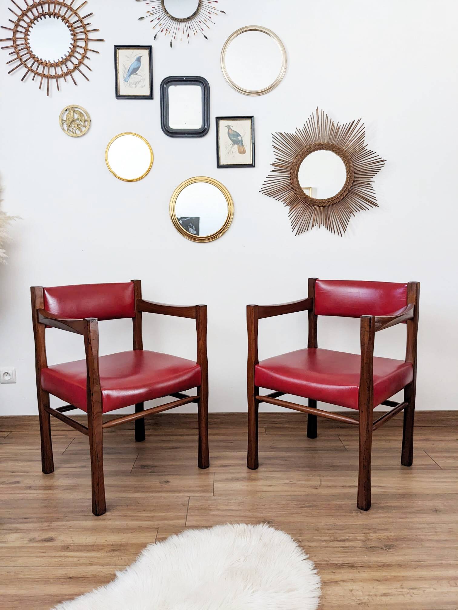 Set of two vintage bridge armchairs