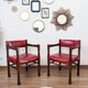 Set of two vintage bridge armchairs