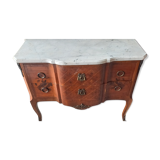 Louis XVI period chest of drawers with marble.