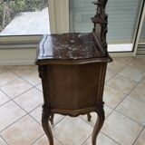 Louis XV type bedside table with marble top