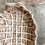 Beige woven ceramic oval cup