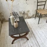 Empire style marble and mahogany coffee table