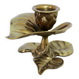 Brass leaf candle holder