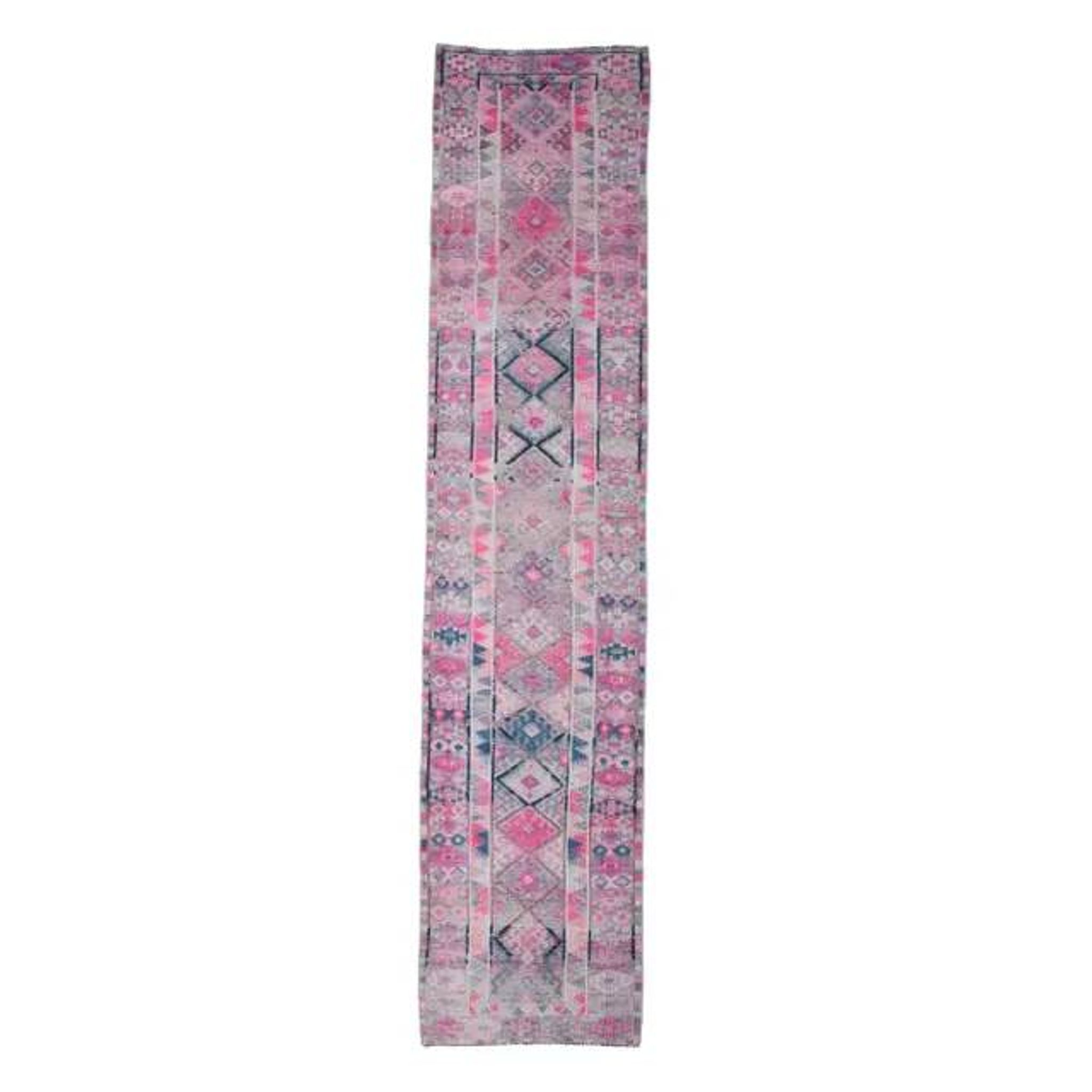 Vintage Turkish Oushak Handmade Runner 86x406 cm