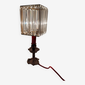 Bronze and crystal lamp
