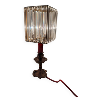 Lampe bronze et cristal