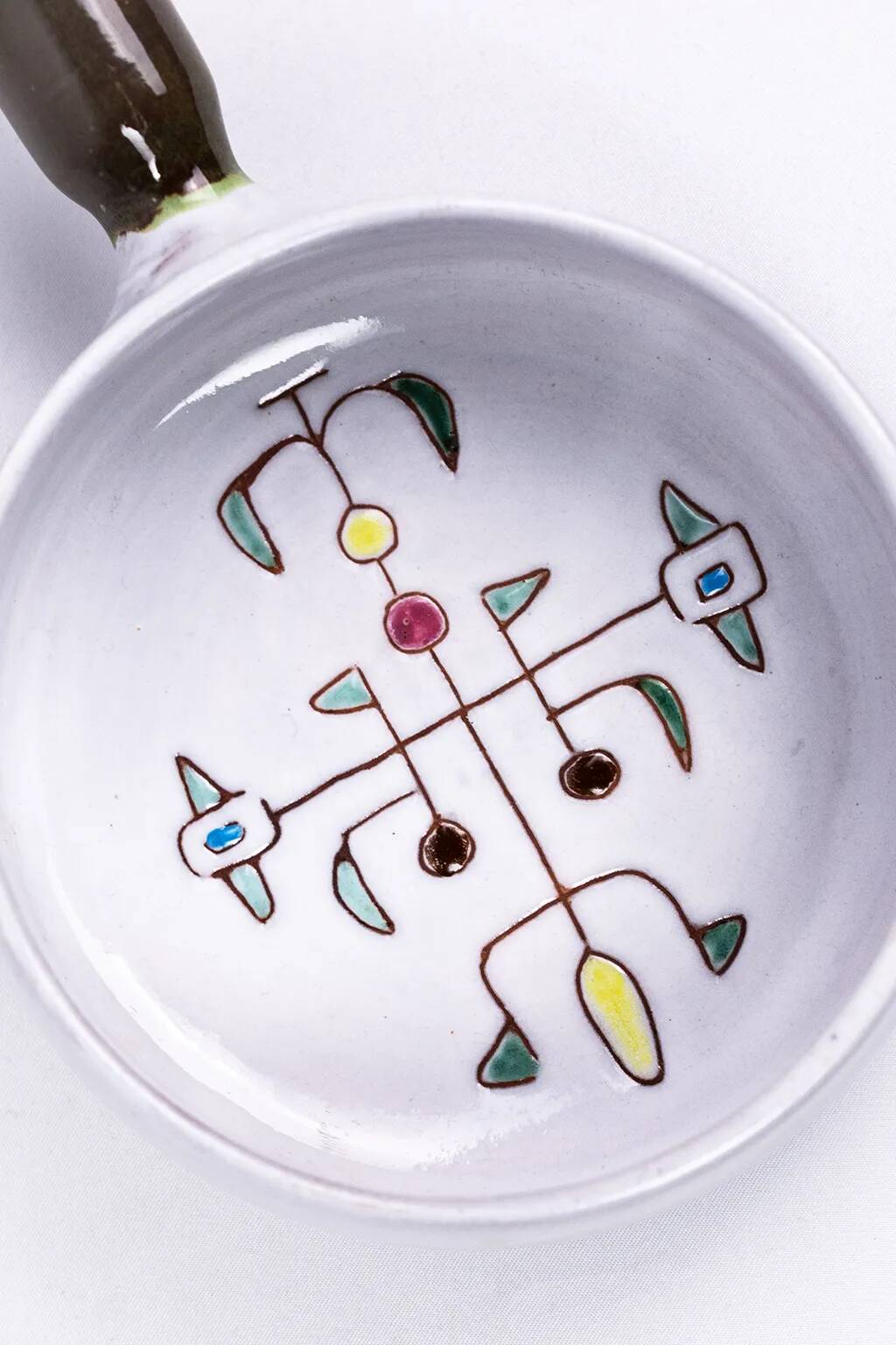 Jean Rivier (1915-2017) – Enamelled ceramic pan with geometric decoration