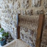 Six straw chairs