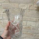 Ancien vase en verre moulé H20.5cm