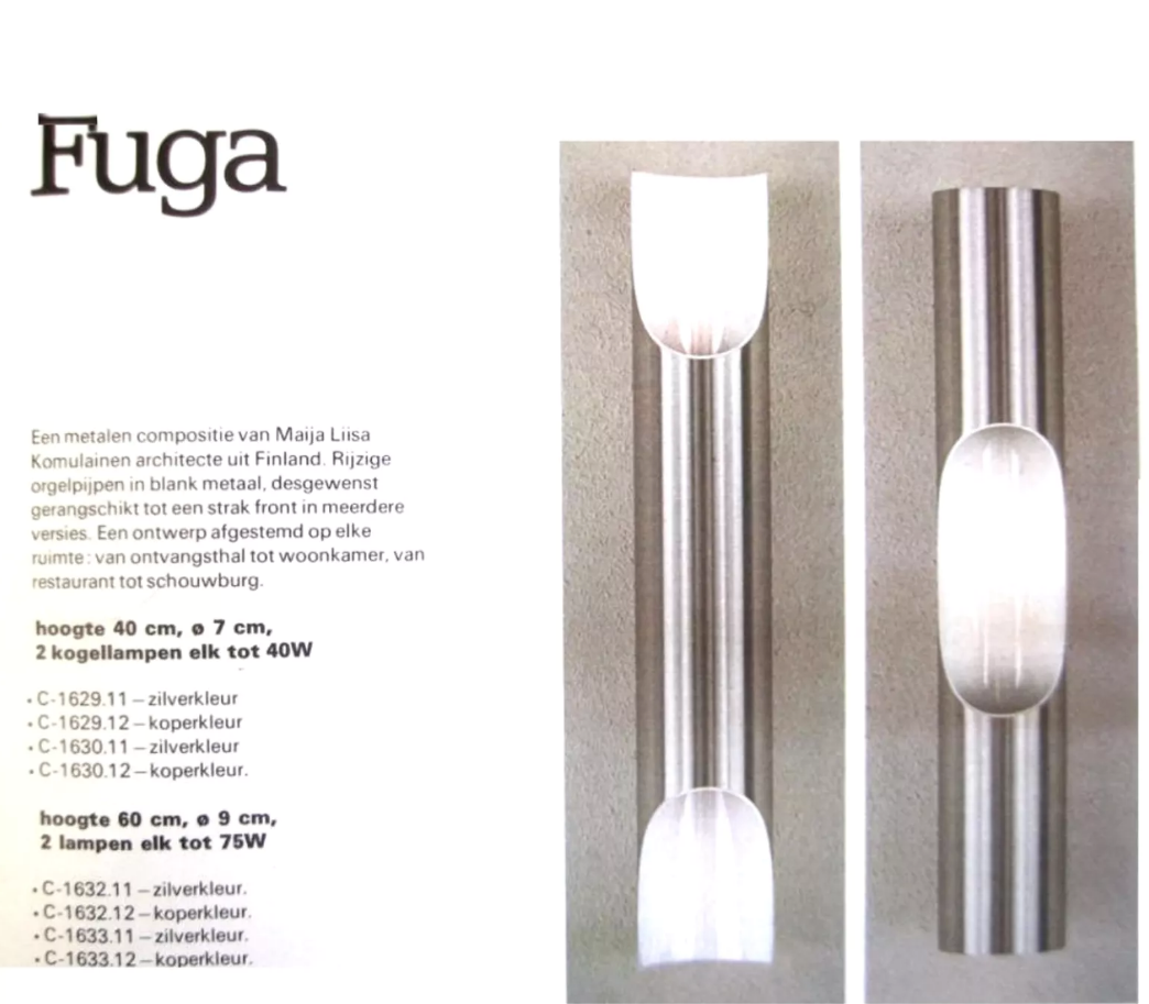 Wall light 'Fuga' by Maija Liisa Komulainen for RaaK, 1960 s