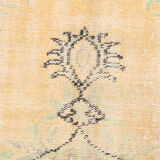 Classic faded yellow oushak rug 269x176cm