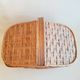Old picnic basket wicker bamboo braided double opening